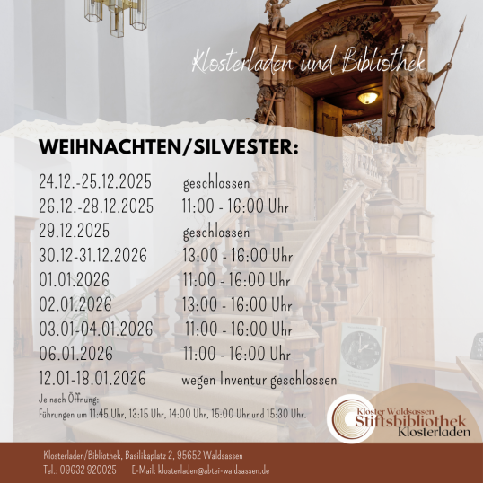 örffnungszeiten weihnachten/silvester 2025