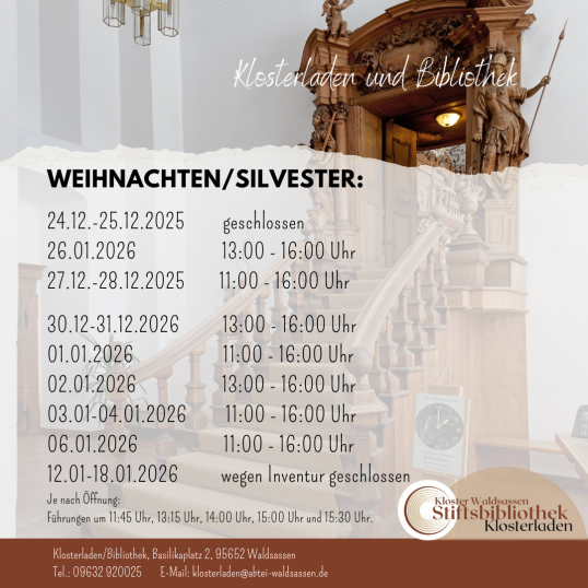 örffnungszeiten weihnachten/silvester 2025